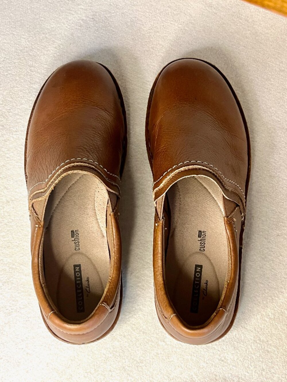 Clarks Cora Brown Leather Loafers * Size 8-1/2W * Flats * Excel Used Cond. - Picture 3 of 8